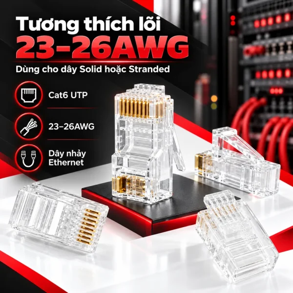 Hạt mạng Cat6 UTP RJ45 NORDEN 128-31CL