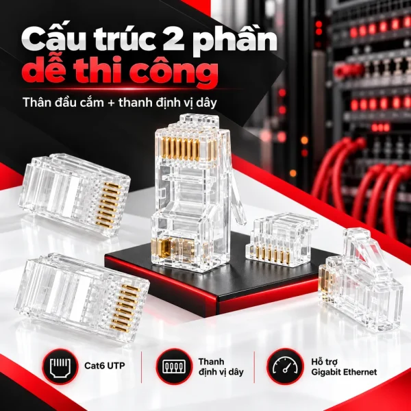 Hạt mạng Cat6 UTP RJ45 NORDEN 128-31CL