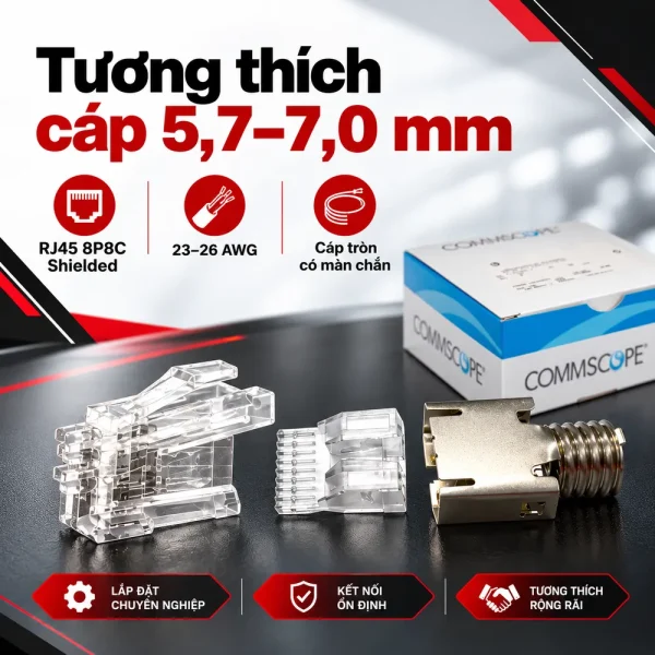 Hạt mạng COMMSCOPE Cat6 UTP (3 mảnh) 6-2111989-3