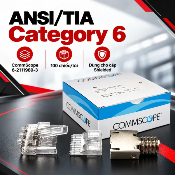 Hạt mạng COMMSCOPE Cat6 UTP (3 mảnh) 6-2111989-3