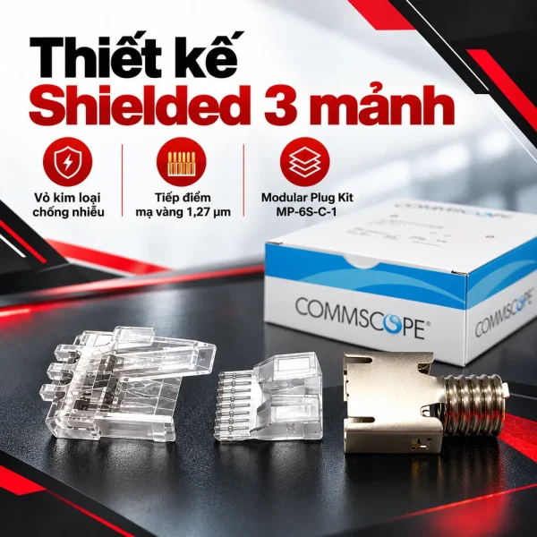 Hạt mạng COMMSCOPE Cat6 UTP (3 mảnh) 6-2111989-3