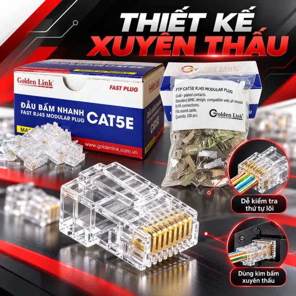 Hạt mạng Golden Link RJ45 Cat5e GL-20055E