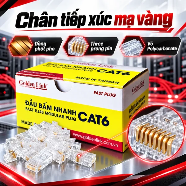 Hạt mạng Golden Link RJ45 Cat6 GL-20056