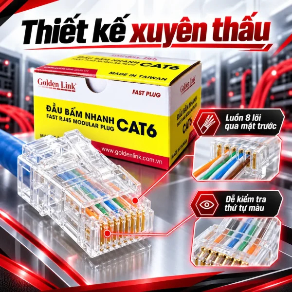 Hạt mạng Golden Link RJ45 Cat6 GL-20056
