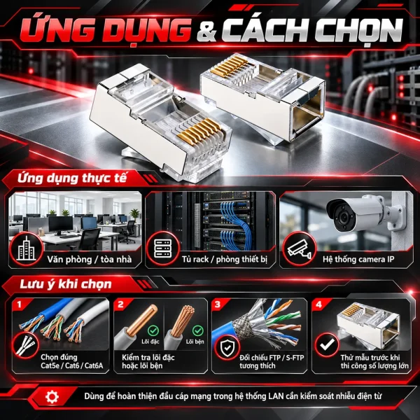 Hạt mạng RJ45 bọc inox chất lượng cao, giá cực rẻ.