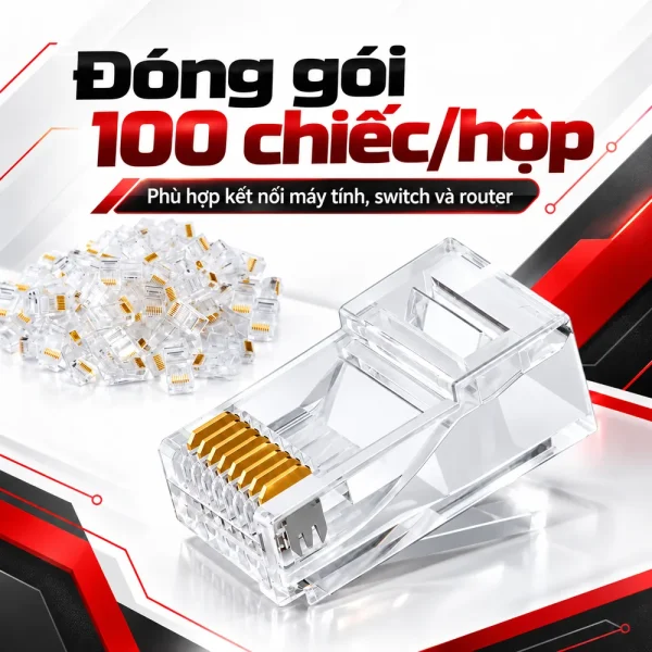 Hạt mạng RJ45 cat5e AMTAKO 50P