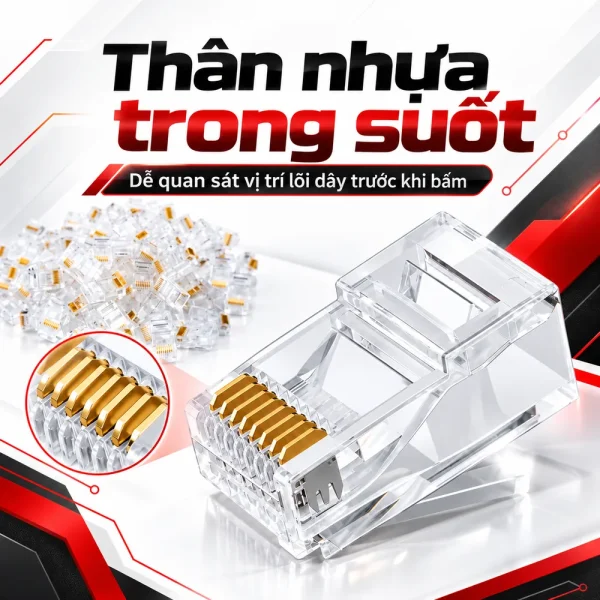 Hạt mạng RJ45 cat5e AMTAKO 50P