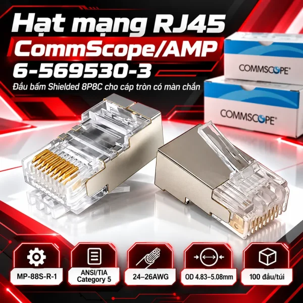 Hạt mạng RJ45 COMMSCOPE/AMP 6-569530-3 Cat5e FTP