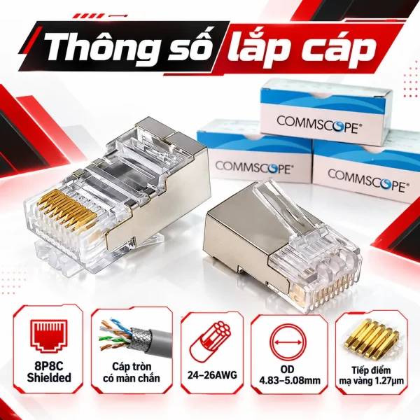 Hạt mạng RJ45 COMMSCOPE/AMP 6-569530-3 Cat5e FTP