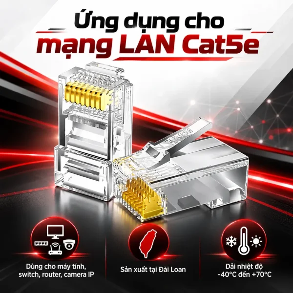 Hạt mạng RJ45 Golden link CAT5E UTP P/N GL-2017015E