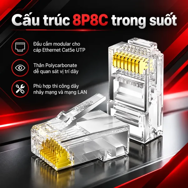 Hạt mạng RJ45 Golden link CAT5E UTP P/N GL-2017015E
