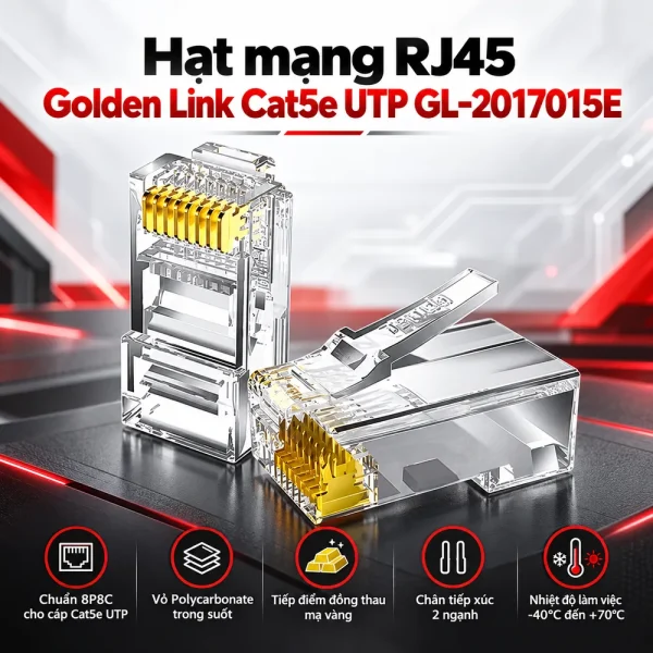 Hạt mạng RJ45 Golden link CAT5E UTP P/N GL-2017015E