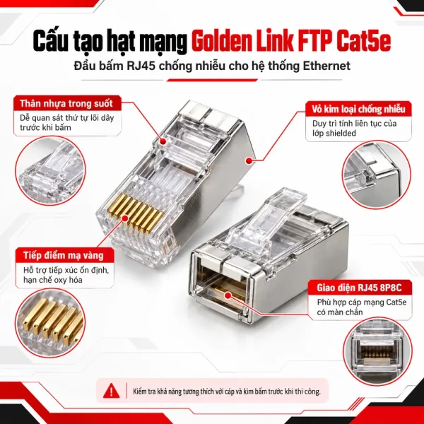 Hạt mạng RJ45 Golden Link FTP Cat5e