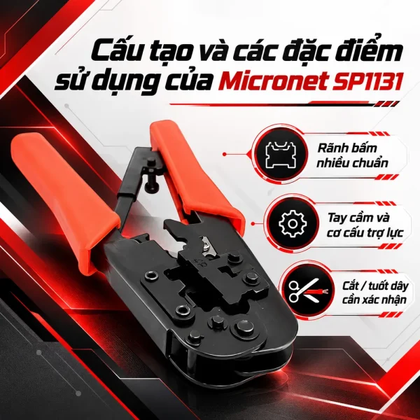 Kìm Bấm Mạng Micronet SP1131 Chính Hãng – Chất Lượng Cao