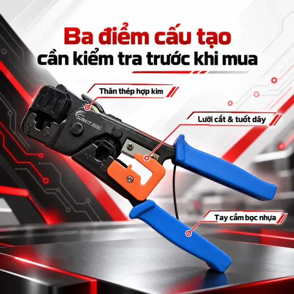 Kìm bấm mạng Sunkit 868G – RJ45/11