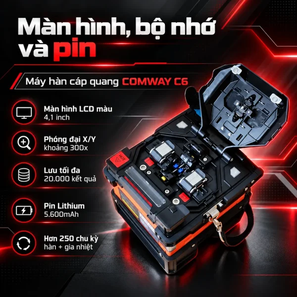 Máy hàn cáp quang Comway C6 chính hãng, chất lượng cao
