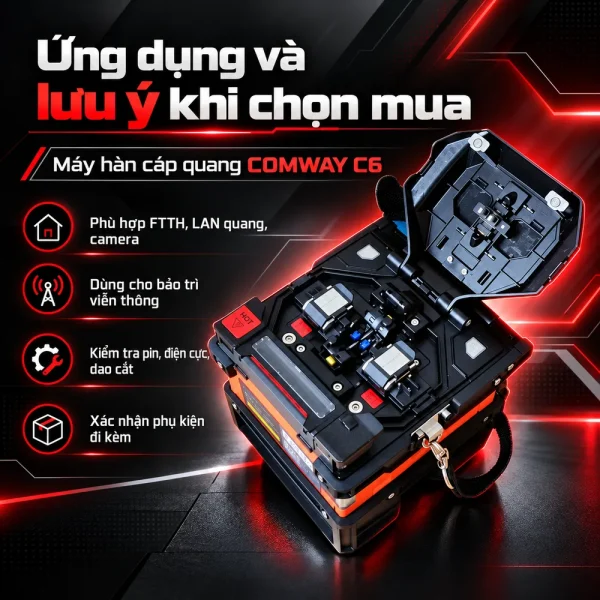 Máy hàn cáp quang Comway C6 chính hãng, chất lượng cao