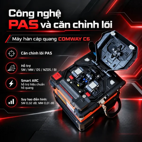 Máy hàn cáp quang Comway C6 chính hãng, chất lượng cao