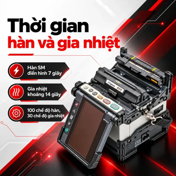 Máy hàn cáp quang Fujikura 80S – Công nghệ căn chỉnh lõi PAS Nhật Bản