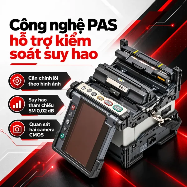 Máy hàn cáp quang Fujikura 80S – Công nghệ căn chỉnh lõi PAS Nhật Bản