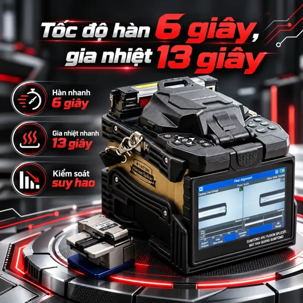 Máy hàn cáp quang Tumtec V9+ chính hãng