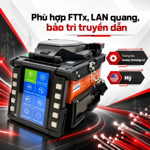 Máy hàn quang Comway C5 – Căn chỉnh lõi PAS, hàn nhanh 5 giây