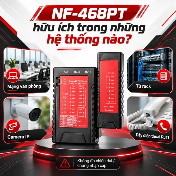 Máy test mạng cho switch PoE Noyafa NF468PT