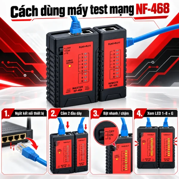 Máy test mạng NF-468 Noyafa