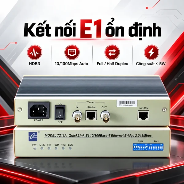 MODEL7211A Converter quang E1 sang Ethernet