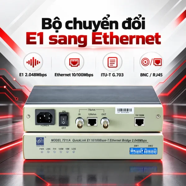 MODEL7211A Converter quang E1 sang Ethernet