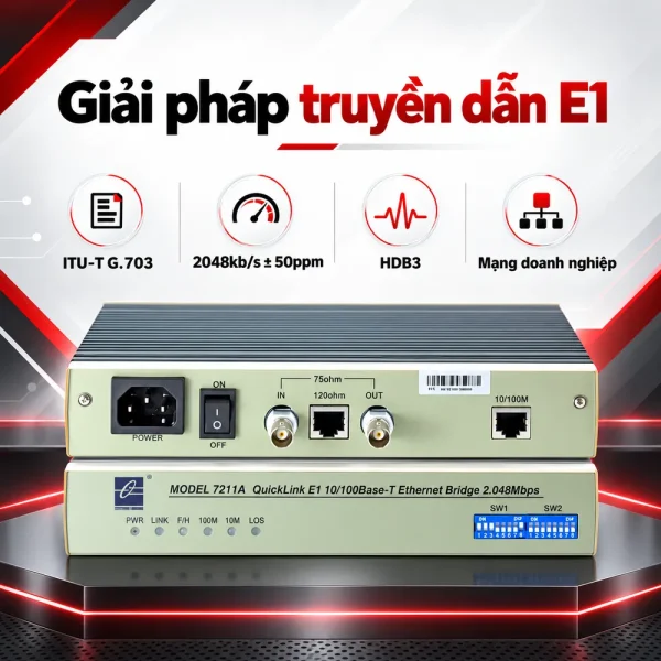 MODEL7211A Converter quang E1 sang Ethernet