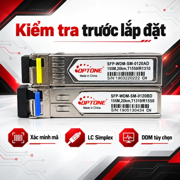 Module OPTONE SFP-WDM-SM-0120AD chính hãng giá tốt