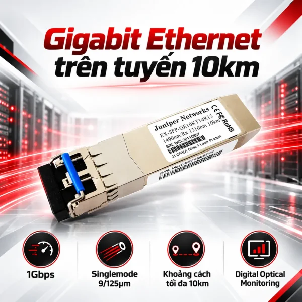 Module quang Juniper 1000Base-T EX-SFP-GE10KT14R13