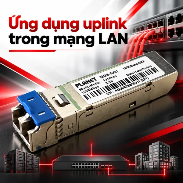 Module quang PLANET MGB-SX2 SFP Gigabit 1310nm Multimode 2km