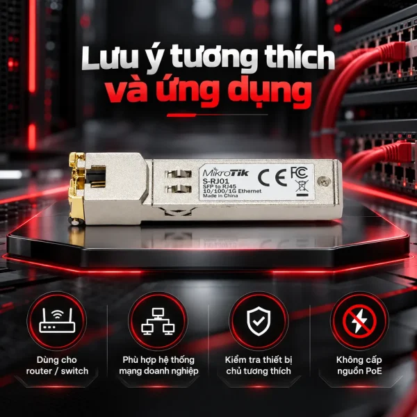 Module quang S-RJ01 SFP TO RJ45 10/100/1G ETHERNET Mikcotik