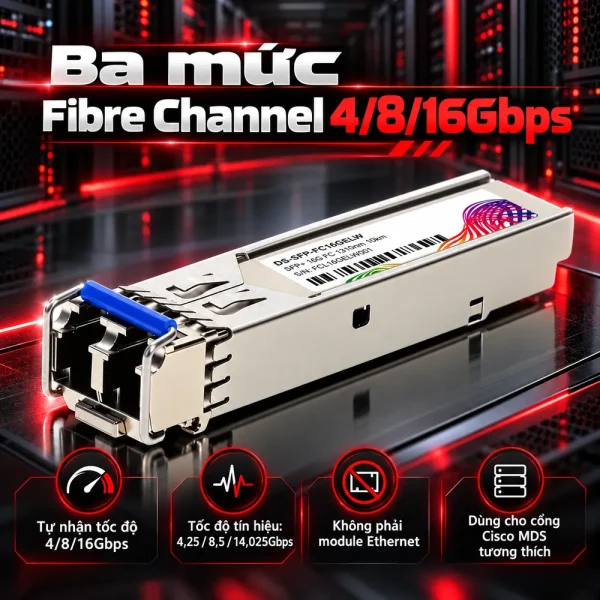 Module quang SFP+ Cisco 16 Gbps DS-SFP-FC16GELW