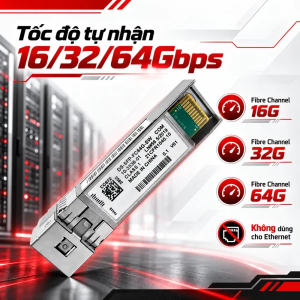 Module quang SFP+ Cisco 16 Gbps DS-SFP-FC64G-SW