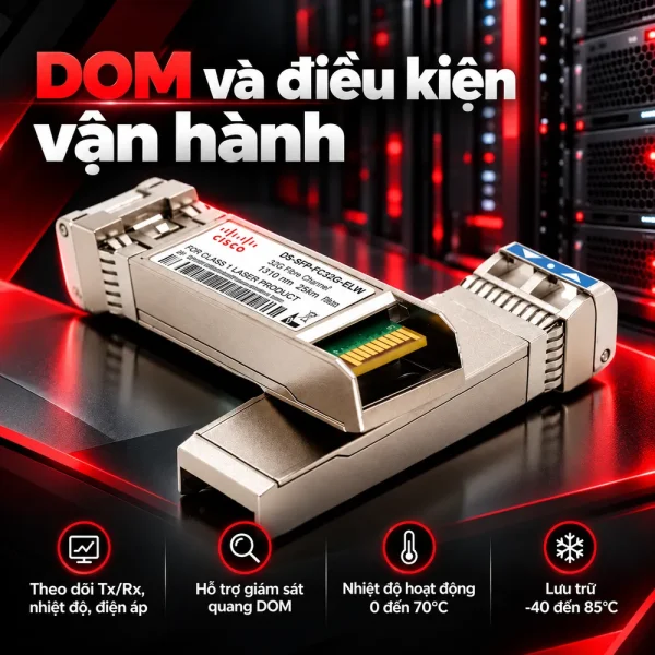 Module quang SFP+ Cisco 32 Gbps DS-SFP-FC32G-ELW