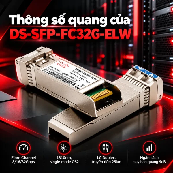 Module quang SFP+ Cisco 32 Gbps DS-SFP-FC32G-ELW