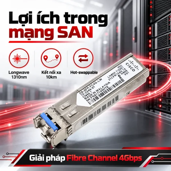Module quang SFP+ Cisco 4-Gbps DS-SFP-FC4G-LW