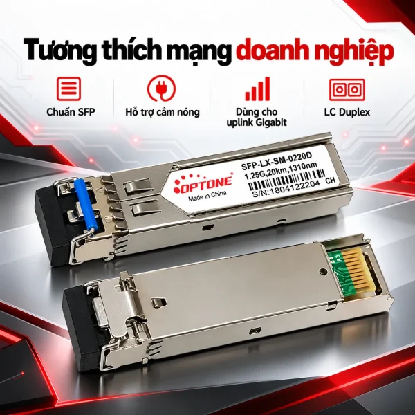 Module quang SFP-LX-SM-0220 Single Mode 1.25Gbps 20Km