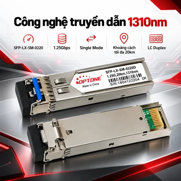 Module quang SFP-LX-SM-0220 Single Mode 1.25Gbps 20Km