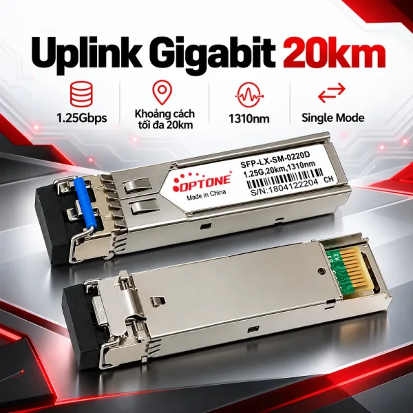 Module quang SFP-LX-SM-0220 Single Mode 1.25Gbps 20Km