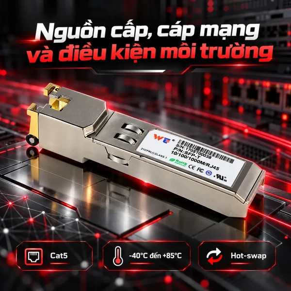 Module quang SFP WINTOP đồng công nghiệp SFP-100BASE-Tx
