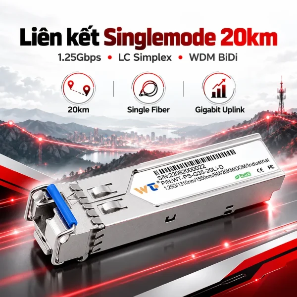 Module quang Wintop SFP 1 sợi Single mode YTPS-G35-20L