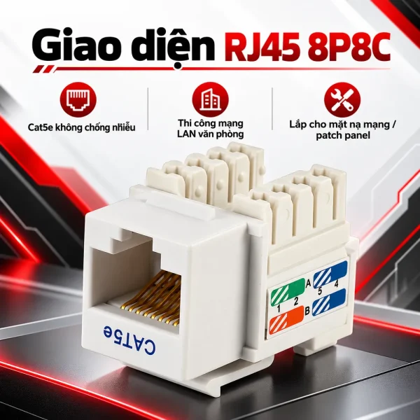 Nhân mạng COMMSCOPE/AMP Cat5e chính hãng – Modular Jack Cat5e