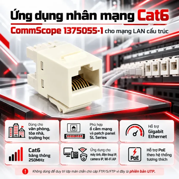 Nhân mạng Modular jack RJ45 Commscope Cat6 1375055-1