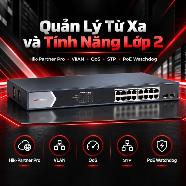 Smart Switch PoE HIKVISION DS-3E1518P-SI 16 cổng