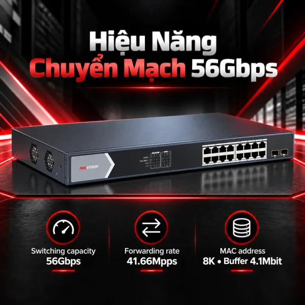 Smart Switch PoE HIKVISION DS-3E1518P-SI 16 cổng