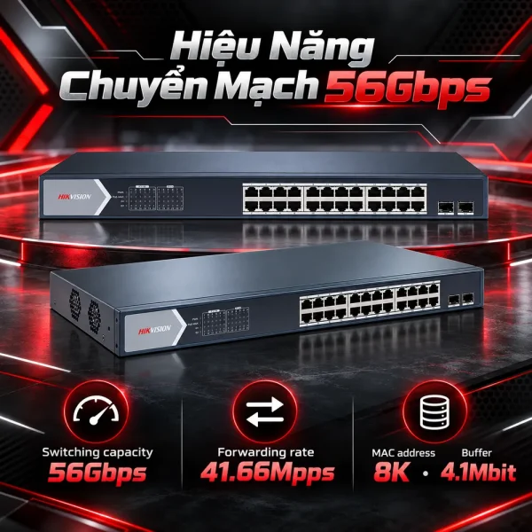 Smart Switch PoE HIKVISION DS-3E1526P-SI 24 cổng